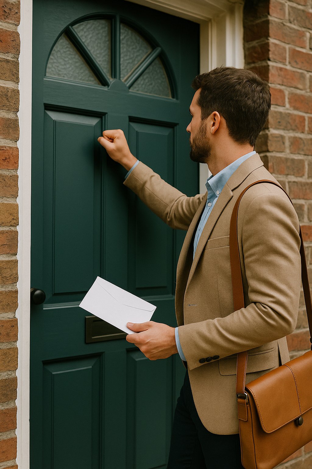 bailiff knocking on someones door